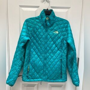 The North Face Thermoball Puffer Jacket Quilted Turquoise Blue Size Small